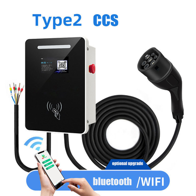 22KW CCS タイヤ2 コンパクトなデザインの壁掛け交流型欧州標準充電ステーション
